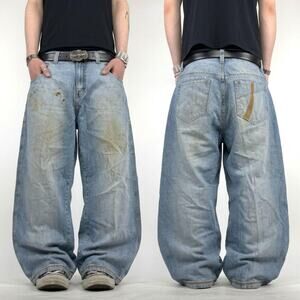 Vintage y2k faded stonewash baggy wide leg archive rare skater jeans